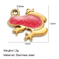 Pink lucky frog pendant made of gold-plated stainless steel for DIY jewelry making - Single Price (Vacuum Drip Oil) / Red (HP0173G03)