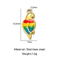 Colorful enamel parrot pendant in stainless steel with 16.5mm height and 7mm width - Colorful Parrot Style One (HP0180G03)