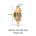 Parrot pendant in gold stainless steel with multicolor enamel for DIY jewelry - Colorful Parrot Style Two (HP0180G04)