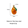 Orange fruit pendant charm in stainless steel with colorful enamel for jewelry making - Orange (HP0165G05)