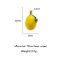 Stainless steel lemon charm pendant with yellow enamel for DIY jewelry making - Lemon (HP0165G06)