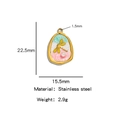 Emaille libelle hanger van roestvrij staal met witte parel voor DIY-sieraden - Onregelmatige Libel Groen Roze