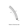 Silver 40mm stainless steel curved tube bead with embossed texture for DIY jewelry - Single Price (Vacuum Plating) / Steel Bamboo Style
