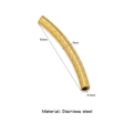 Golden 18K plated stainless steel curved tube bead with 50mm diamond texture pattern - Single Price (Vacuum Plating) / Gold Scale Style
