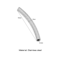 Silver stainless steel 50mm textured curved tube bead for DIY jewelry making - Single Price (Vacuum Plating) / Steel Scale Style