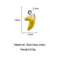 Banana shaped stainless steel pendant charm with yellow enamel for DIY jewelry making - Banana (HP0165G09)
