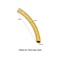 50mm curved 18K gold plated stainless steel spacer tube bead with herringbone texture - Single Price (Vacuum Plating) / Gold Twist Style