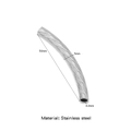 50mm silver stainless steel curved tube bead with textured pattern for jewelry making - Single Price (Vacuum Plating) / Steel Twist Style