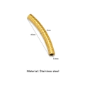 Golden 18K plated stainless steel curved tube bead with 40mm length and wave pattern - Single Price (Vacuum Plating) / Gold Bamboo Style