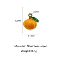 Orange fruit enamel pendant in stainless steel with dimensions and weight specs - Pumpkin (HP0165G14)