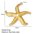 Golden stainless steel starfish pendant charm with textured surface for DIY jewelry making - Gold Style / Starfish (HP0177G01)