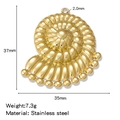 Golden stainless steel nautilus shell charm pendant for DIY jewelry making 37x35mm - Gold Style / Conch 1 (HP0177G02)