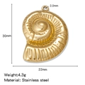 Golden stainless steel nautilus shell charm with precise measurements and 30mm height - Gold Style / Conch 2 (HP0177G03)