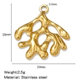 Pendentif corail en acier inoxydable doré pour création bijoux avec dimensions précises - Corail (HP0177G05)