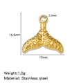 Pendentif queue de baleine en acier inoxydable doré pour la création de bijoux DIY - Queue de Poisson (HP0177G07)