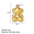 Pendentif ours doré en acier inoxydable pour création de bijoux DIY 15mm x 9mm - Ours (HP0177G08)