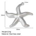 Pendentif étoile de mer en acier inoxydable poli pour création de bijoux DIY - Étoile de Mer (HP0177S09)