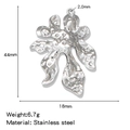 Pendentif irrégulier en acier inoxydable argenté de 44mm pour la création de bijoux DIY - Algue (HP0177S12)