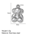 Pendentif ours poli en acier inoxydable pour bijoux DIY, taille 15 mm x 9 mm - Ours (HP0177S16)