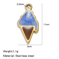 Mini pendentif cornet de glace en acier inoxydable bleu et doré pour bijoux - Pendentif Crème Glacée / Bleu