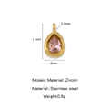 Pendaglio pietra portafortuna con zircone rosa e montatura a goccia in acciaio placcato - Stile Pietra Portafortuna Marzo Zirconia Rosa (HP0205G03)