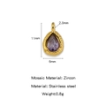 18K gold plated stainless steel pear shaped pendant with purple zircon gemstone - Purplish Blue Zirconia May Birthstone Style (HP0205G05)