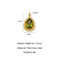 18K gold plated stainless steel teardrop pendant with green zircon birthstone 11x6mm - Emerald Green Zirconia August Birthstone Style (HP0205G08)