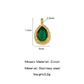 Waterdrop-shaped pendant in gold stainless steel featuring a sparkling green zircon stone - Jade Green Zirconia September Birthstone Style (HP0205G09)