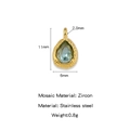 18K gold plated stainless steel teardrop pendant with light blue cubic zirconia stone - Light Blue Zirconia October Birthstone Style (HP0205G10)