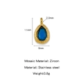 Blue teardrop zircon pendant in gold hammered stainless steel setting, birthstone style - Dark Blue Zirconia December Birthstone Style (HP0205G12)