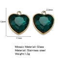 Grüner Glas-Herzanhänger mit 18K vergoldetem Edelstahlrahmen Maße 11x13mm - Smaragdgrün (HP0186G09)