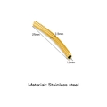 Perle tube courbé 25mm en acier inoxydable plaqué or 18K avec finition texturée pour DIY - Style Écaille Doré