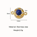 Magnetverschluss aus Edelstahl mit blauem Edelstein und Goldbeschichtung für DIY-Schmuck - Blauer Wirbel-Stil (HP0194G05)