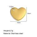 Golden heart-shaped stainless steel pendant 15x14mm for DIY jewelry making - Large / Gold