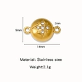 Vergoldeter Edelstahl-Magnetverschluss mit Stern und Zirkonia für DIY-Schmuckbau - Achteckiger Stern Strahlmuster (HP0194G10)