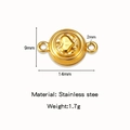 Runder Magnetverschluss aus goldenem Edelstahl mit Herz für DIY-Schmuckherstellung - Herz Relief-Stil (HP0194G11)