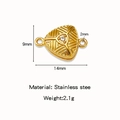 Goldener Dreieck-Magnetverschluss mit Kristall für DIY Schmuck Halsketten 14x9mm - Geometrisches Muster Dreieck (HP0194G15)