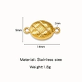 Magnetverschluss aus vergoldetem Edelstahl mit Textur für DIY-Schmuckherstellung 14mm - Oval Gewebte Textur (HP0194G16)