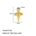 Pendentif étoile en acier inoxydable doré aux dimensions de 13mm par 8mm - Style Croix Forme d'Étoile Dorée (HP0204G01)