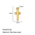 Pendentif croix en acier inoxydable plaqué or 18k, taille 14mm x 6mm, poids 2,6g - Style Minimaliste Poli Doré (HP0204G04)