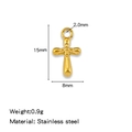 Pendentif croix minimaliste en acier inoxydable doré 18k avec dimensions et poids précis - Style Croix Large Dorée (HP0204G05)