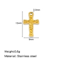 Pendentif croix en acier inoxydable plaqué or 18 carats avec motif floral vintage - Style Floral Vintage Doré (HP0204G07)