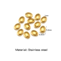 DIY RVS gouden mat bonen kralen hangers voor sieraden maken, verpakking van 12 stuks - Gouden Waterdruppel Stijl (HP0215G01)