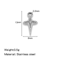 Pendentif étoile en acier inoxydable argenté avec dimensions pour bijoux DIY - Style Croix Forme d'Étoile Argentée (HP0204S01)
