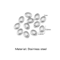 Gladde zilveren roestvrijstalen ovale bedels voor DIY kettinghangers 5,6x4,4 mm - Zilveren Waterdruppel Stijl (HP0215S01)