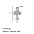 Petit pendentif croix en acier inoxydable argenté texturé vintage dimensions 13x8mm - Style Croix Classique Argentée (HP0204S02)