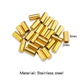 6mm gold stainless steel end caps and cord connectors for DIY jewelry making - Vacuum Plated Single Piece (HP0211) / Gold (Inner 2.0mm)