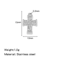 Pendentif croix en acier argenté avec relief arbre de vie, taille 15mm par 10mm - Style Ornement Embossé Argenté (HP0204S06)