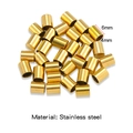 Bulk 6mm gold plated stainless steel cord end caps for DIY necklace and bracelet making - Vacuum Plated Single Piece (HP0211) / Gold (Inner 4.0mm)