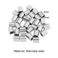 Bulk 6x4mm stainless steel column beads for jewelry making with silver metallic finish - Vacuum Plated Single Piece (HP0211) / Steel Color (Inner 4.0mm)